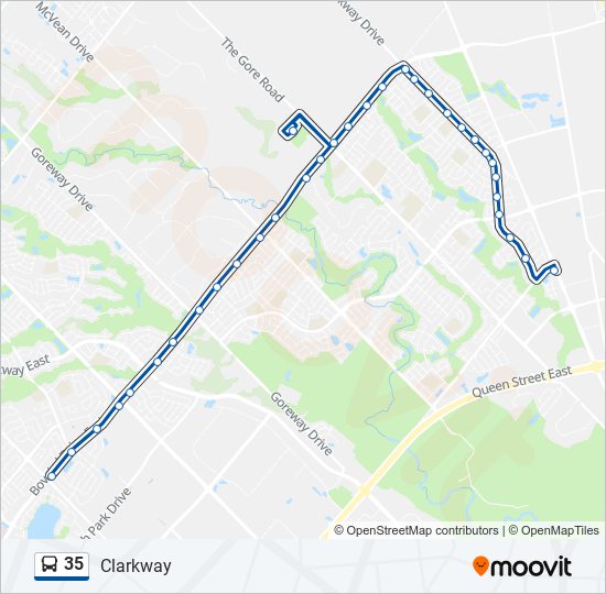 Plan de la ligne 35 de bus