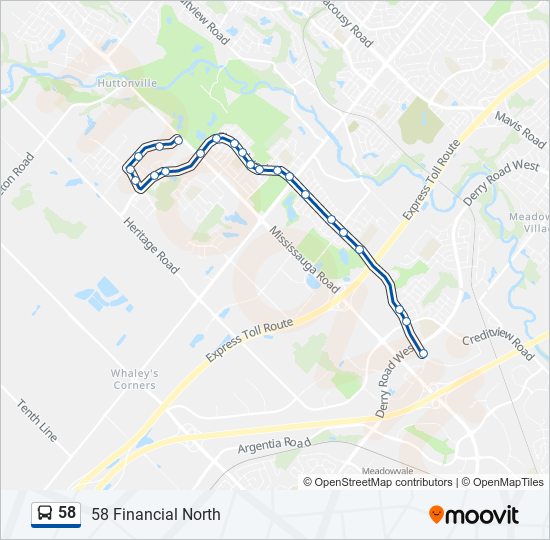 58 bus Line Map