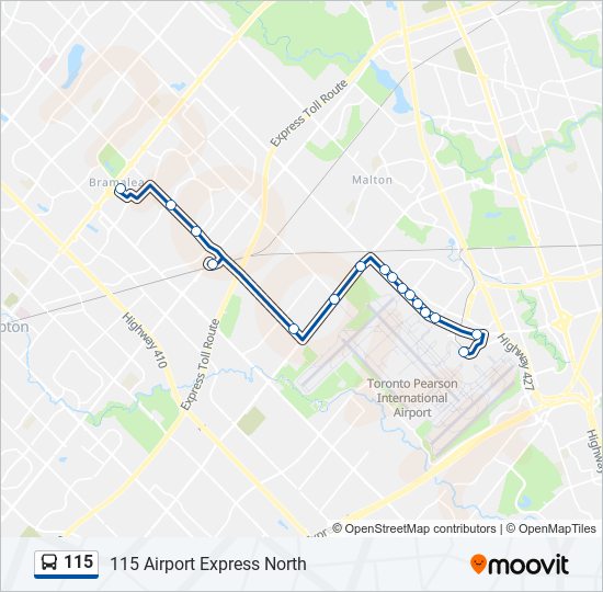 Plan de la ligne 115 de bus