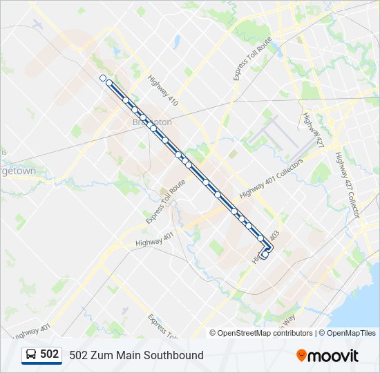 502 bus Line Map