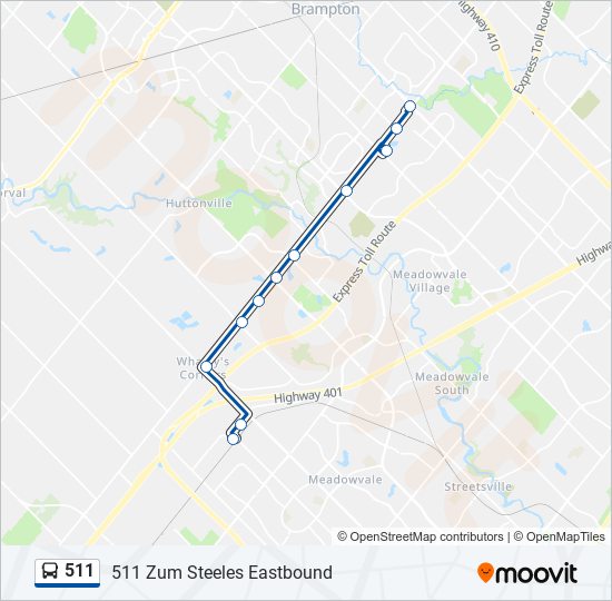 Plan de la ligne 511 de bus