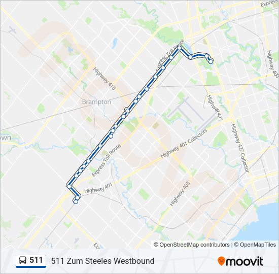 511 bus Line Map