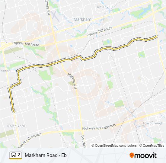 Plan de la ligne 2 de bus