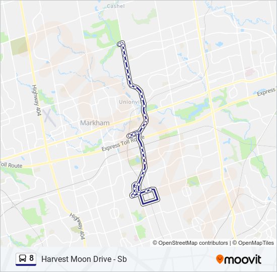 Plan de la ligne 8 de bus