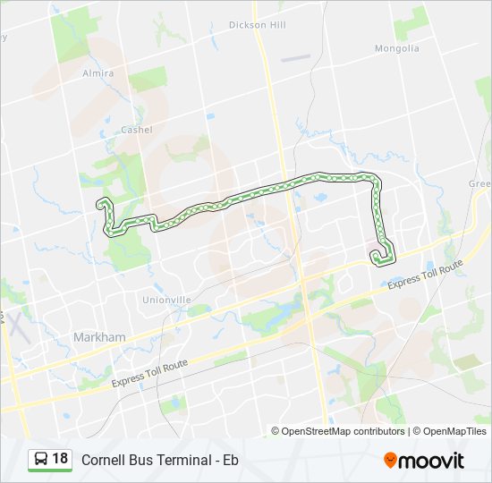 18 bus Line Map