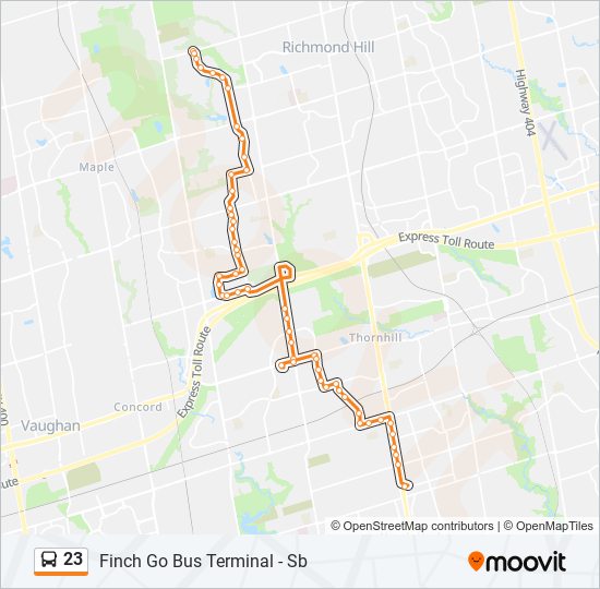 23 bus Line Map