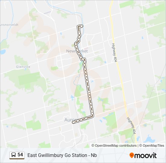 54 bus Line Map