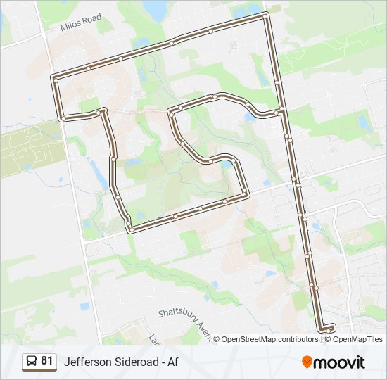 Plan de la ligne 81 de bus