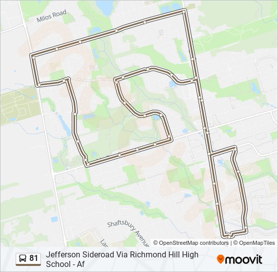 Plan de la ligne 81 de bus