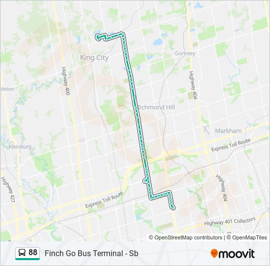 Plan de la ligne 88 de bus