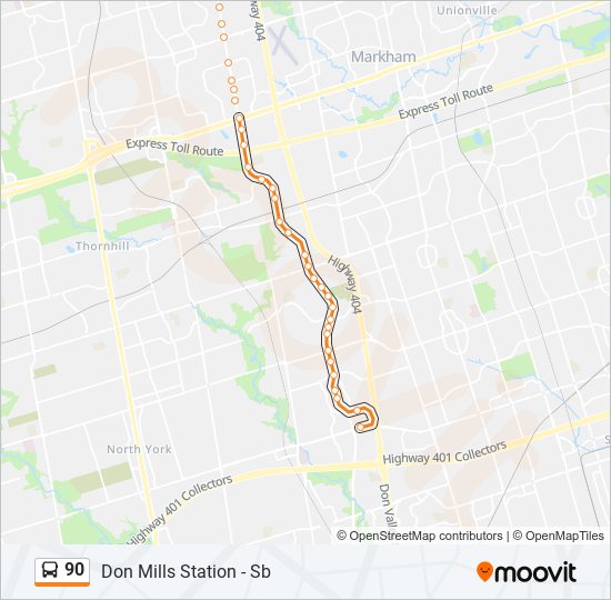 90 bus Line Map