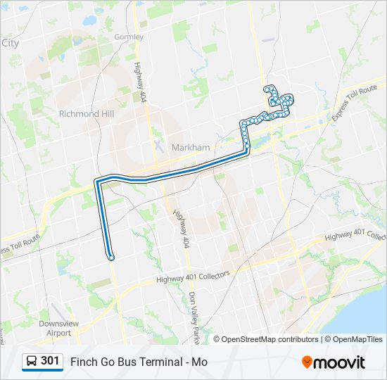 Plan de la ligne 301 de bus