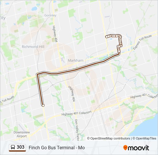 303 bus Line Map