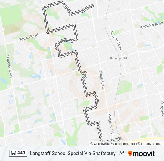 443 bus Line Map