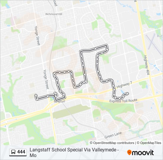 Plan de la ligne 444 de bus