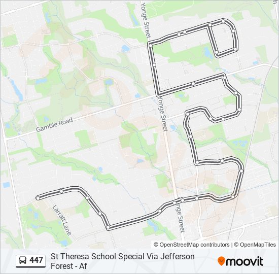 Plan de la ligne 447 de bus