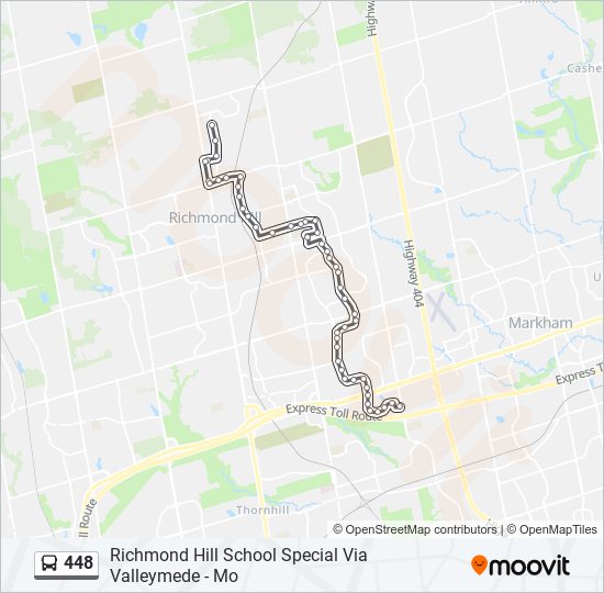 Plan de la ligne 448 de bus