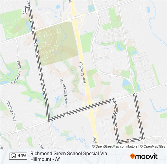 449 bus Line Map