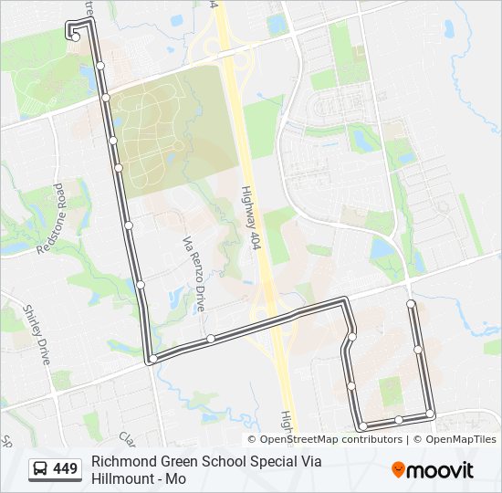 449 bus Line Map