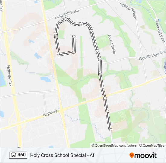 Plan de la ligne 460 de bus