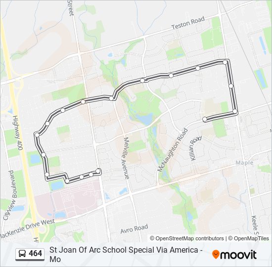 464 bus Line Map