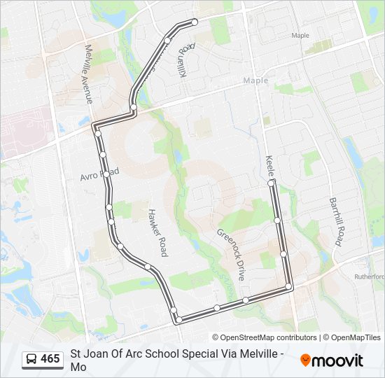 465 bus Line Map