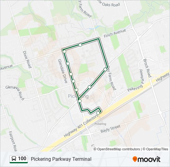 100 bus Line Map