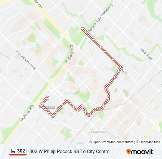 302 bus Line Map