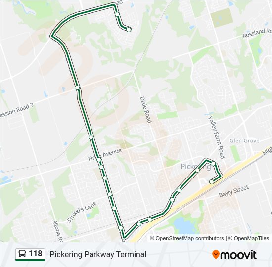 118 Route: Schedules, Stops & Maps - Pickering Parkway Terminal (Updated)