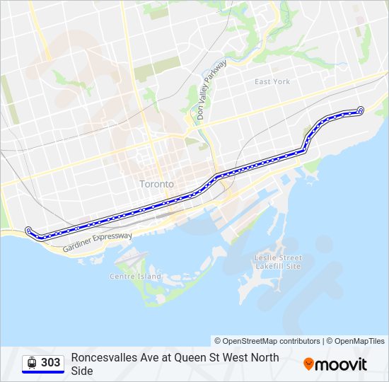 303 Streetcar Line Map