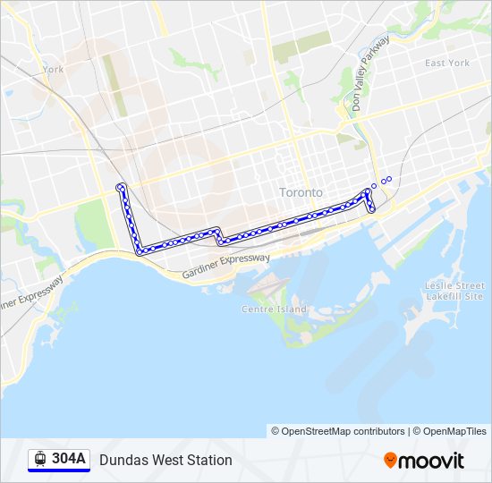 304A Streetcar Line Map