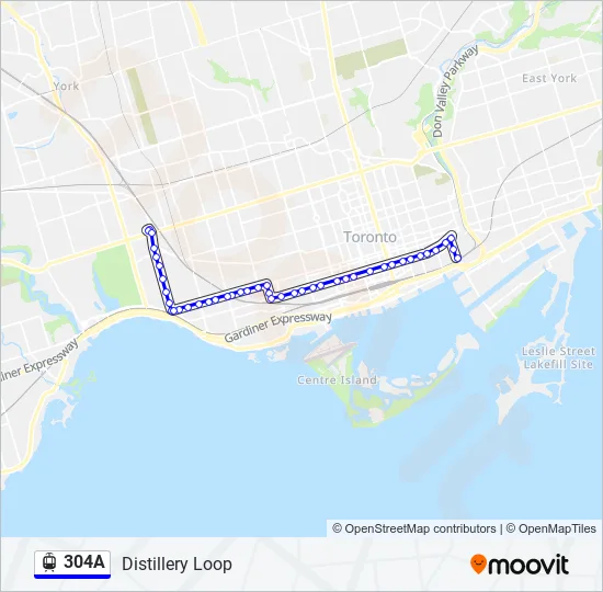 304A Streetcar Line Map