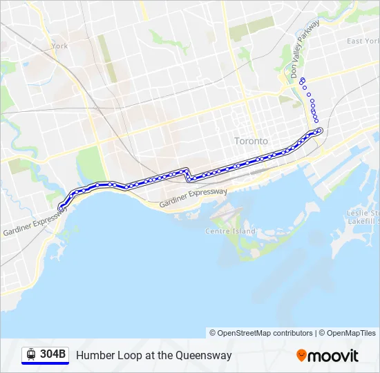 304B Streetcar Line Map