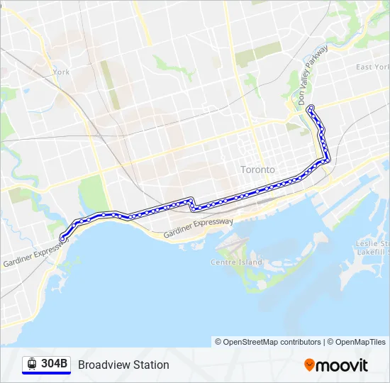 304B Streetcar Line Map