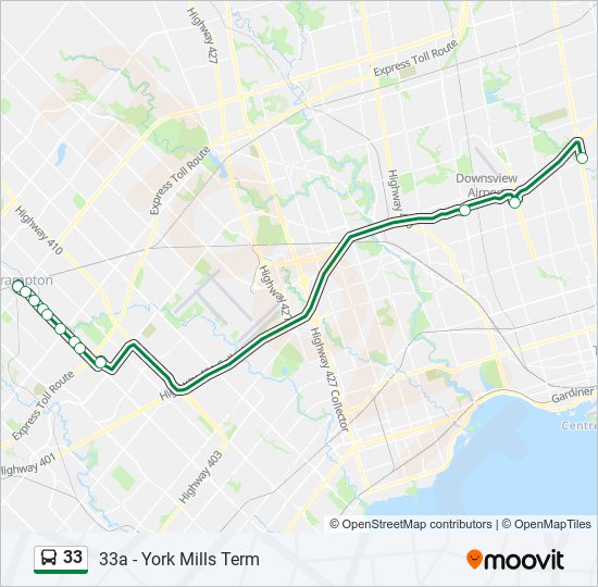 33 bus Line Map