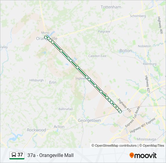 Plan de la ligne 37 de bus