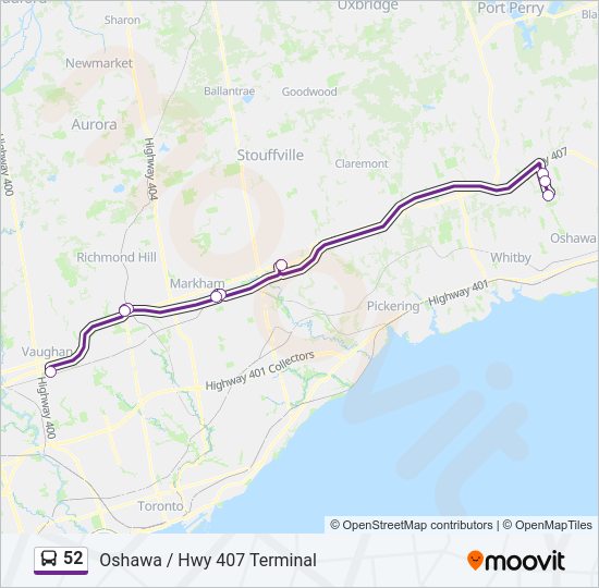 52 Route Schedules Stops Maps 52a Hwy 407 Bus Term Updated 