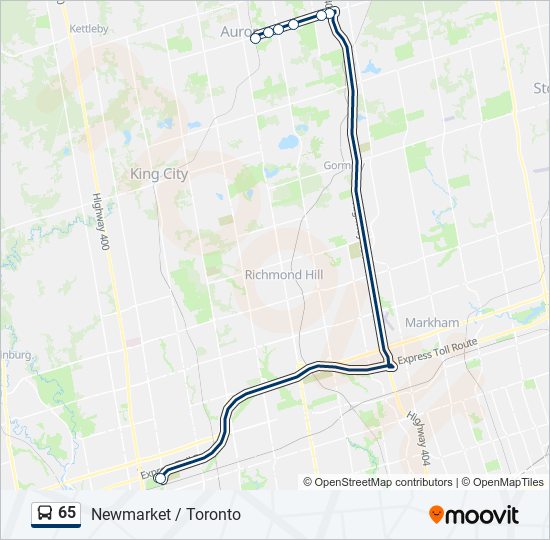 65 bus Line Map