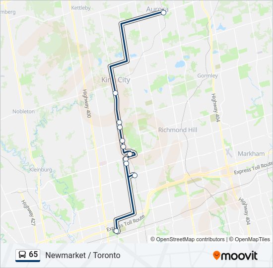 65 bus Line Map