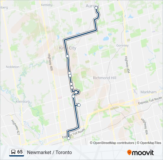 65 bus Line Map