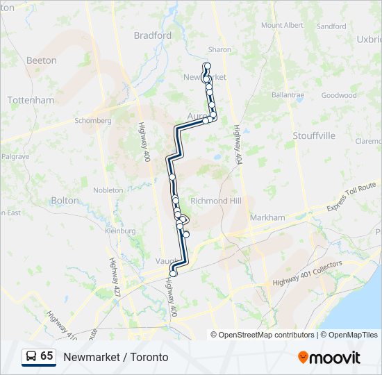 65 Bus Line Map