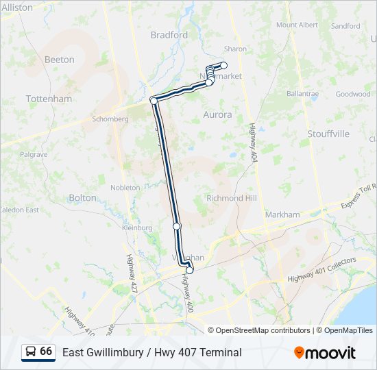 66 bus Line Map