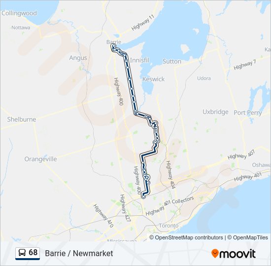 68 bus Line Map