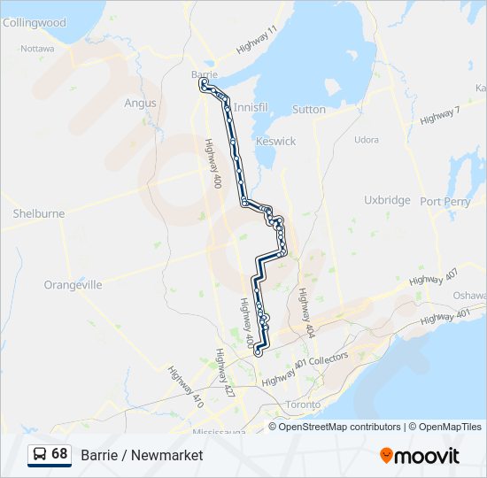 68 Bus Line Map