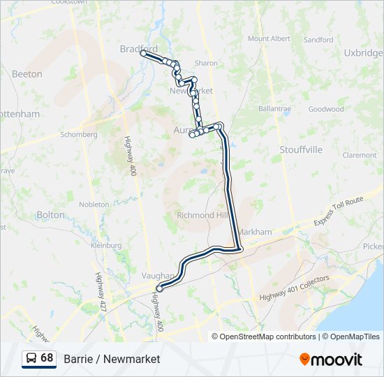 68 Bus Line Map