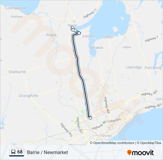 68 Bus Line Map