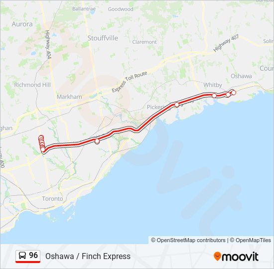 96 bus Line Map