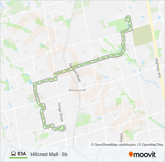 Plan de la ligne 83A de bus