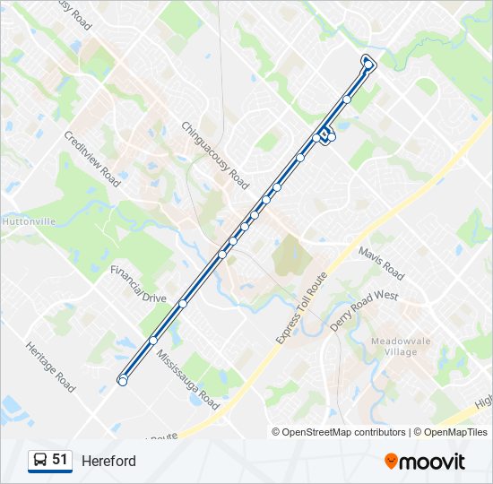 51 bus Line Map