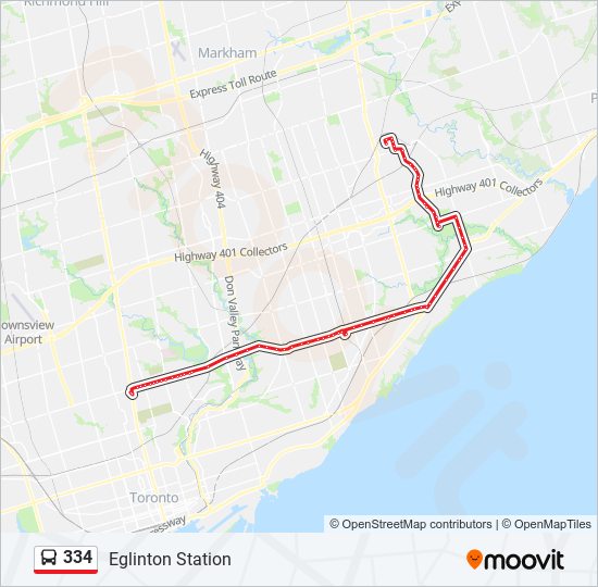 334 bus Line Map